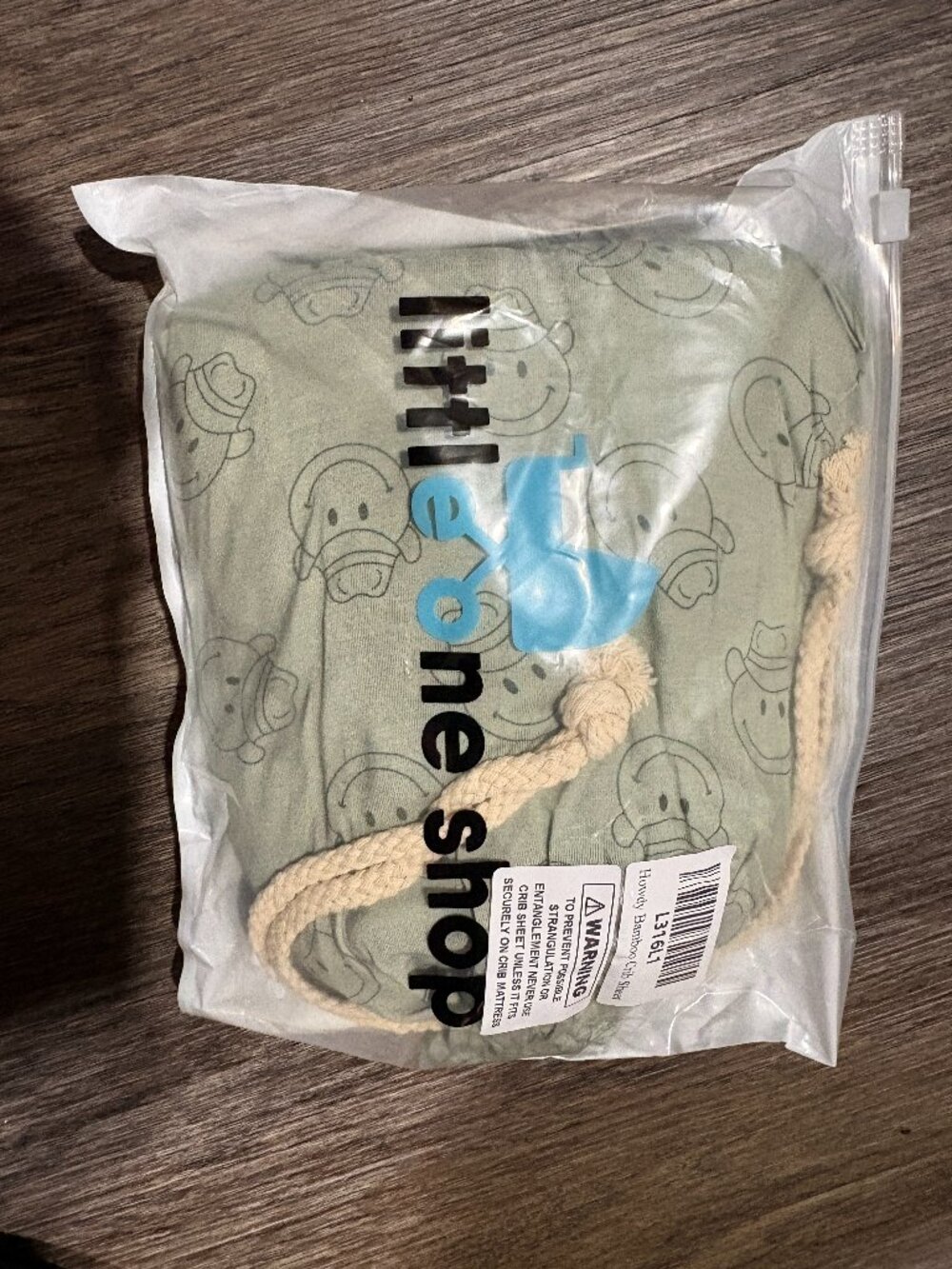 Little One Shop Howdy Bamboo Crib Sheet Green Smiley Cowboy NEW